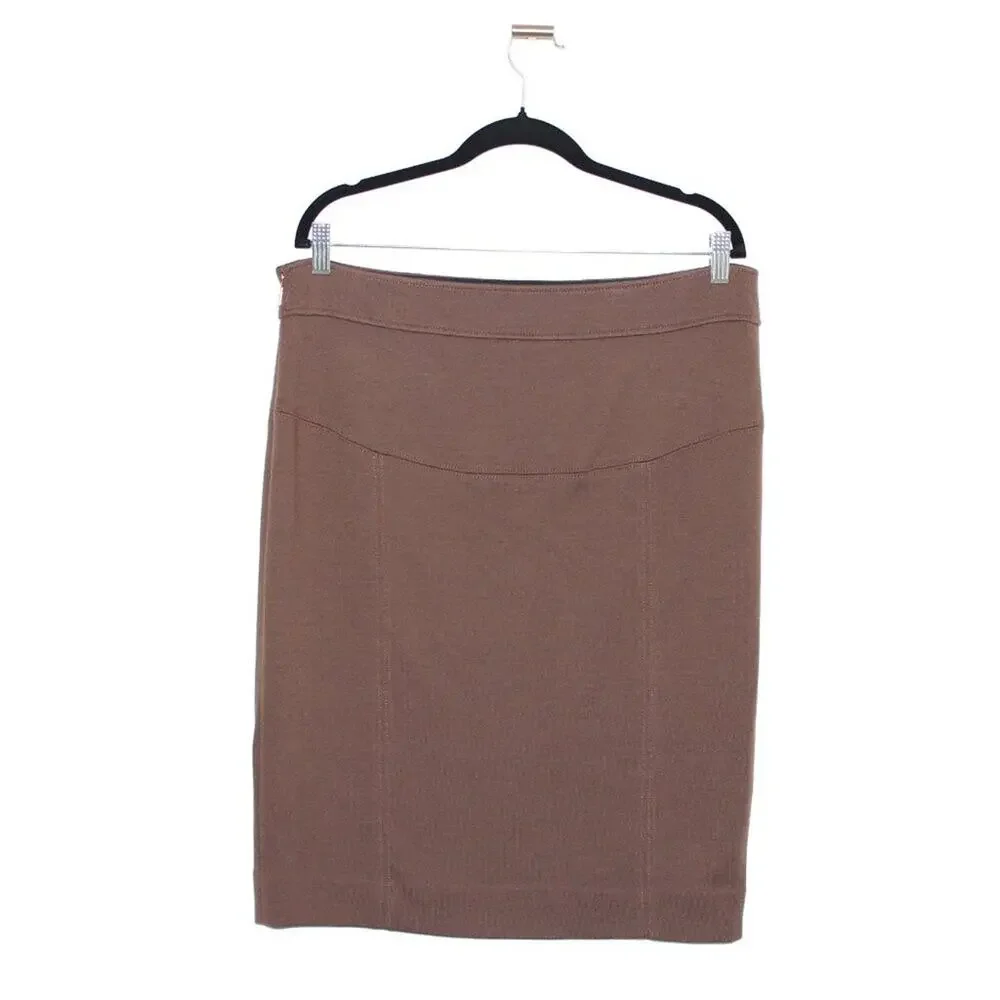 Tory Burch Brown Knit Pencil Skirt Knee Length Skirt Size XL